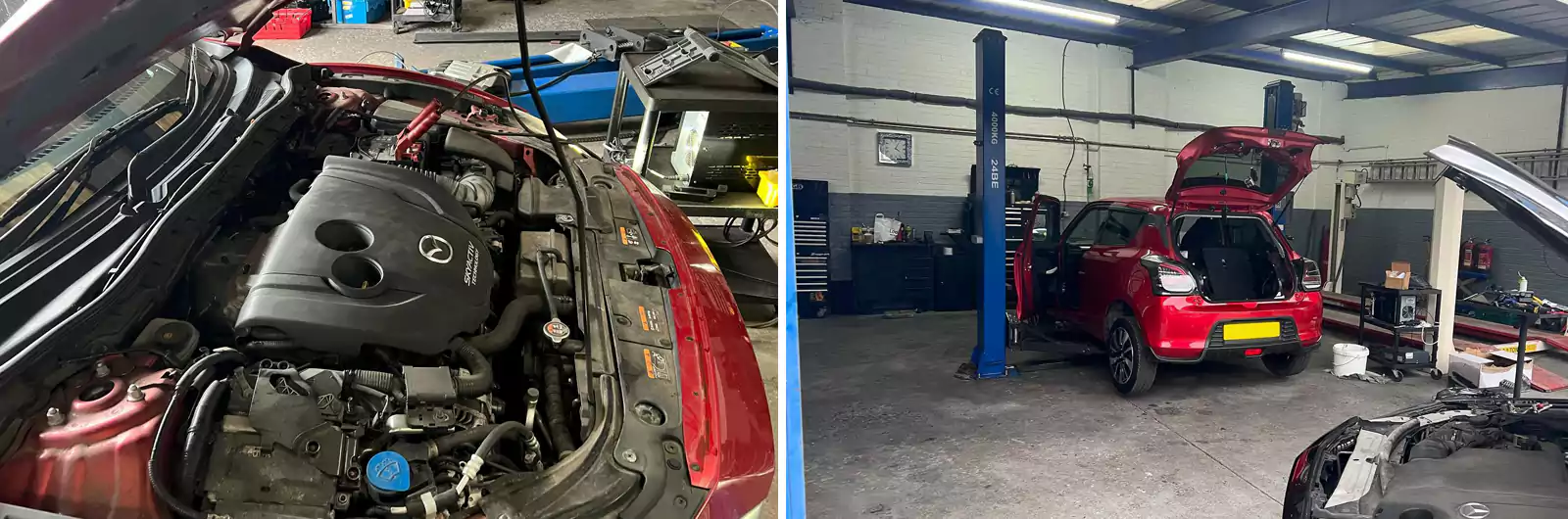 Technician working on a vehicle